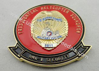 Two Tons Plating 3D Copper / Zinc Alloy / Pewter US Marine Corps Coin for Commemorative, Corps, Club