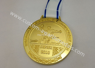 Zinc Heat Transfer Printing Ribbon Die Cast Medals With Logo Customized